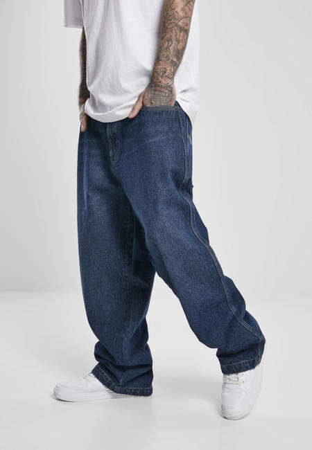 Urban Classics Southpole Logo Branded Baggy Jeans Washed Mid Blue Gangstagroup De Online Hip Hop Fashion Store