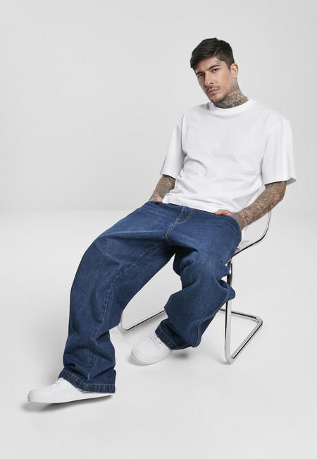 Urban Classics Southpole Logo Branded Baggy Jeans Washed Mid Blue Gangstagroup De Online Hip Hop Fashion Store