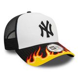 Kappe New Era 9FORTY E-Frame MLB FLAME Trucker Cap Black White