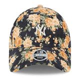 Damen Kappe New Era 9Forty WMNS MLB Floral Cord NY Yankees Cap Black Orange