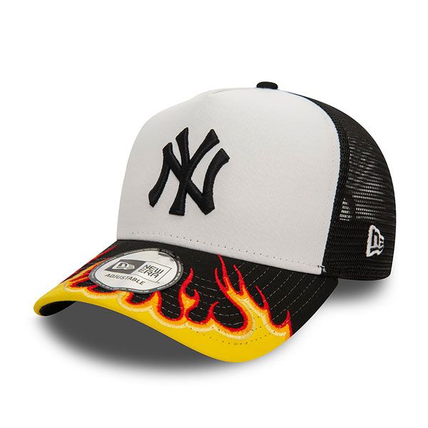 Kappe New Era 9FORTY E-Frame MLB FLAME Trucker Cap Black White