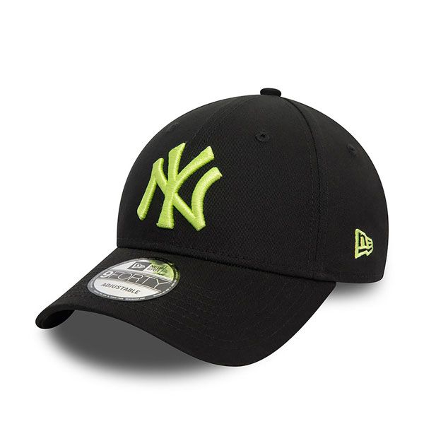 Kappe New Era 9FORTY MLB League Essential NY Yankees Black Neon Green adjustable cap