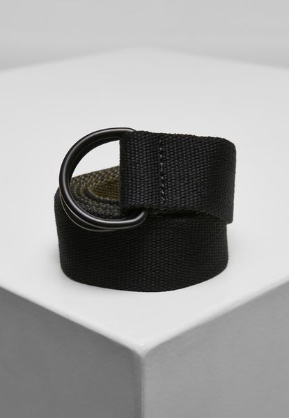 Urban Classics Easy D-Ring Belt 2-Pack black/olive+white/pepple