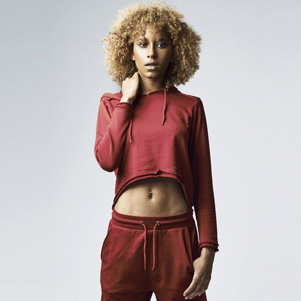 Urban Classics Ladies Cropped Terry Hoody burgundy